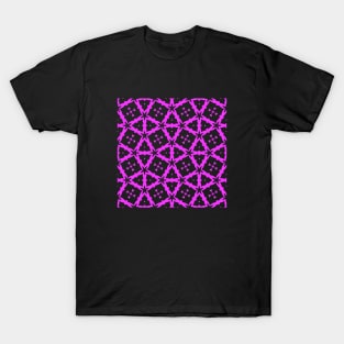 Pink Abstract Geometrical Lines Pattern T-Shirt